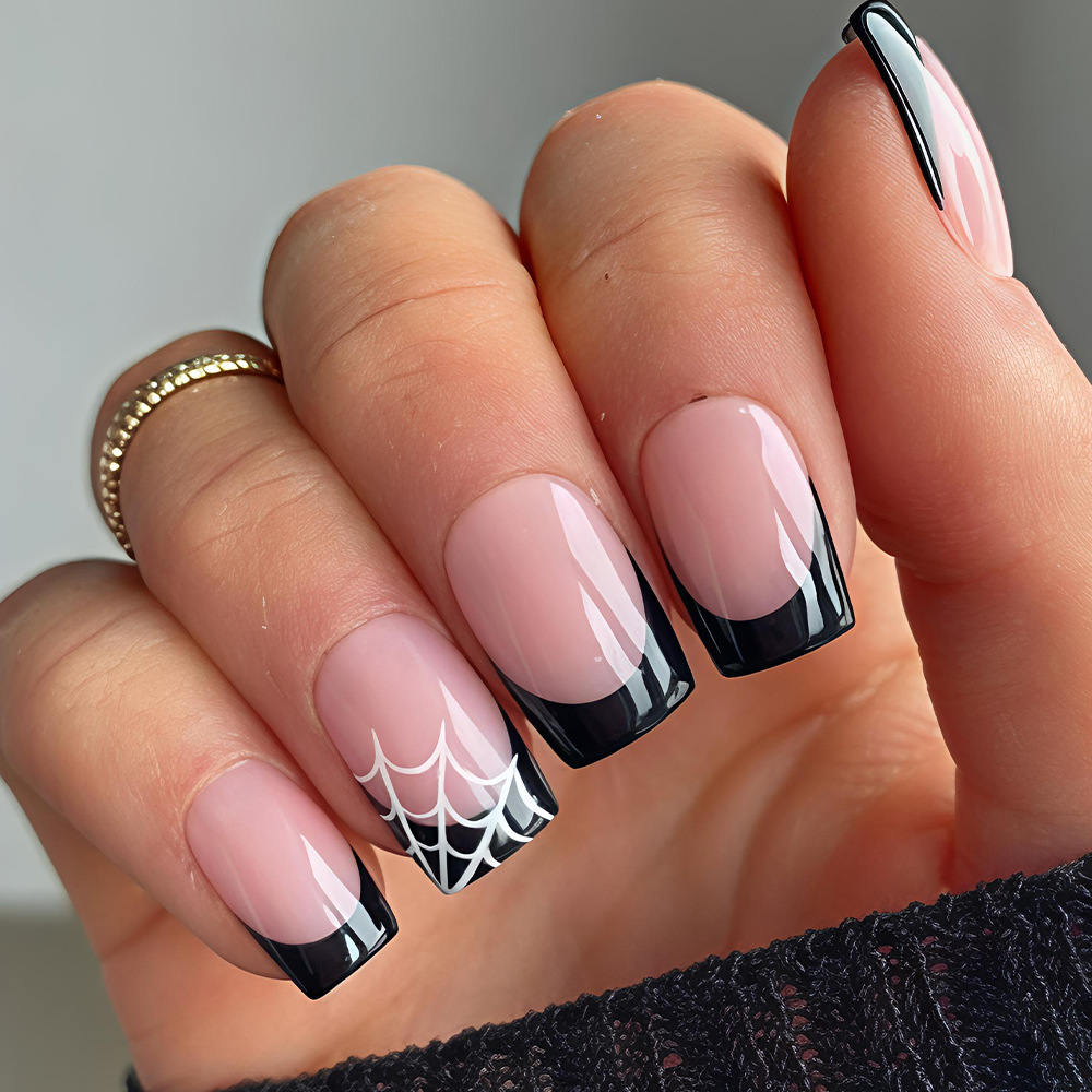 Nail Art Pink - 24개 할로윈 프레스온 네일 핑크 귀여운