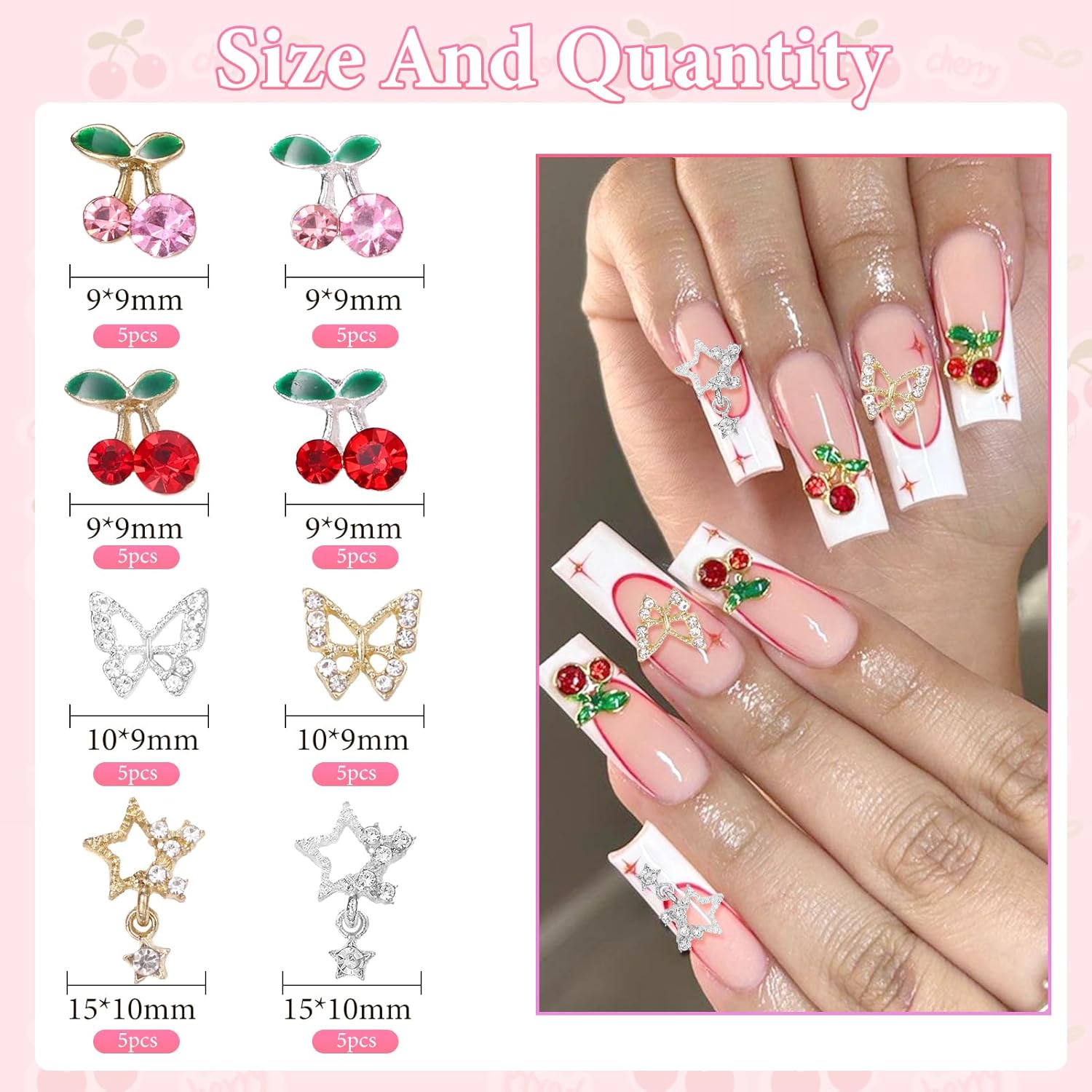 40 Pcs 합금 네일 보석 매력, 실버 골드 3D 나 - Nail Art Valentines Day 리뷰 및 가격