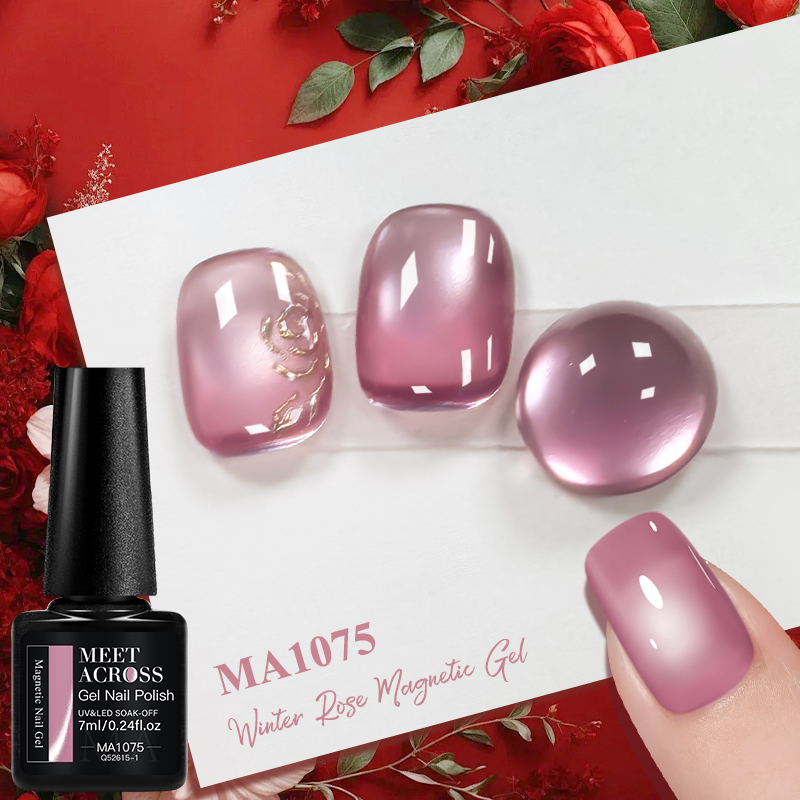 핑크 윈터 로즈 캣 마그네틱 젤 네일 폴리쉬 글래스 비 - Nail Art Valentines Day 리뷰 및 가격