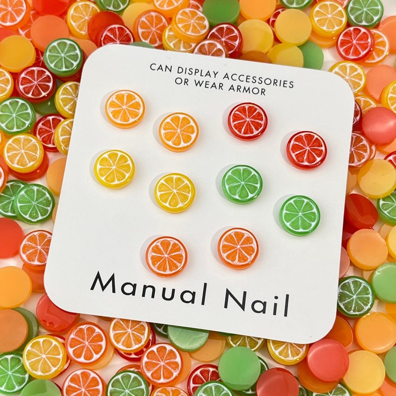 20개 3D 미니 모조 음식 레몬 오렌지 슬라이스 네일 - Nail Art Orange 리뷰 및 가격