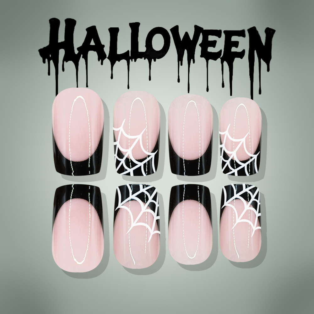 24개 할로윈 프레스온 네일 핑크 귀여운 유령 거미줄  - Nail Art Pink 리뷰 및 가격