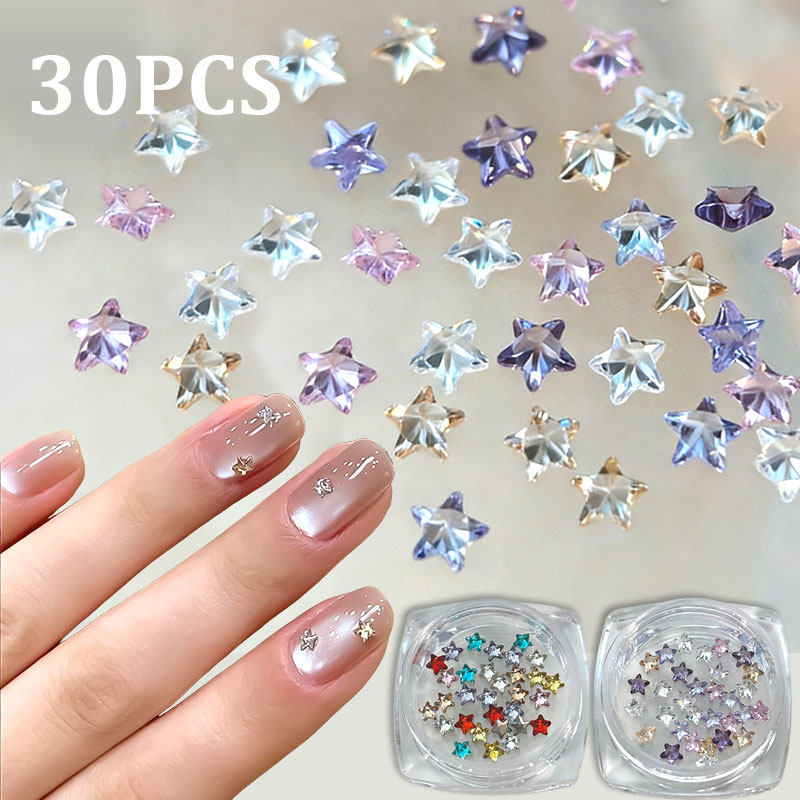 30개 미니 오각별 지르콘 네일 아트 참 네일 글리터  - Nail Art Valentines Day 리뷰 및 가격