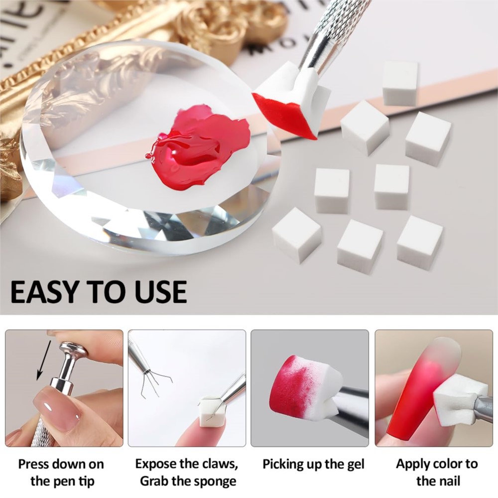 50/100개입 화이트 미니 네일 스펀지 그랩핑 펜 포 - Nail Art Ombre 리뷰 및 가격