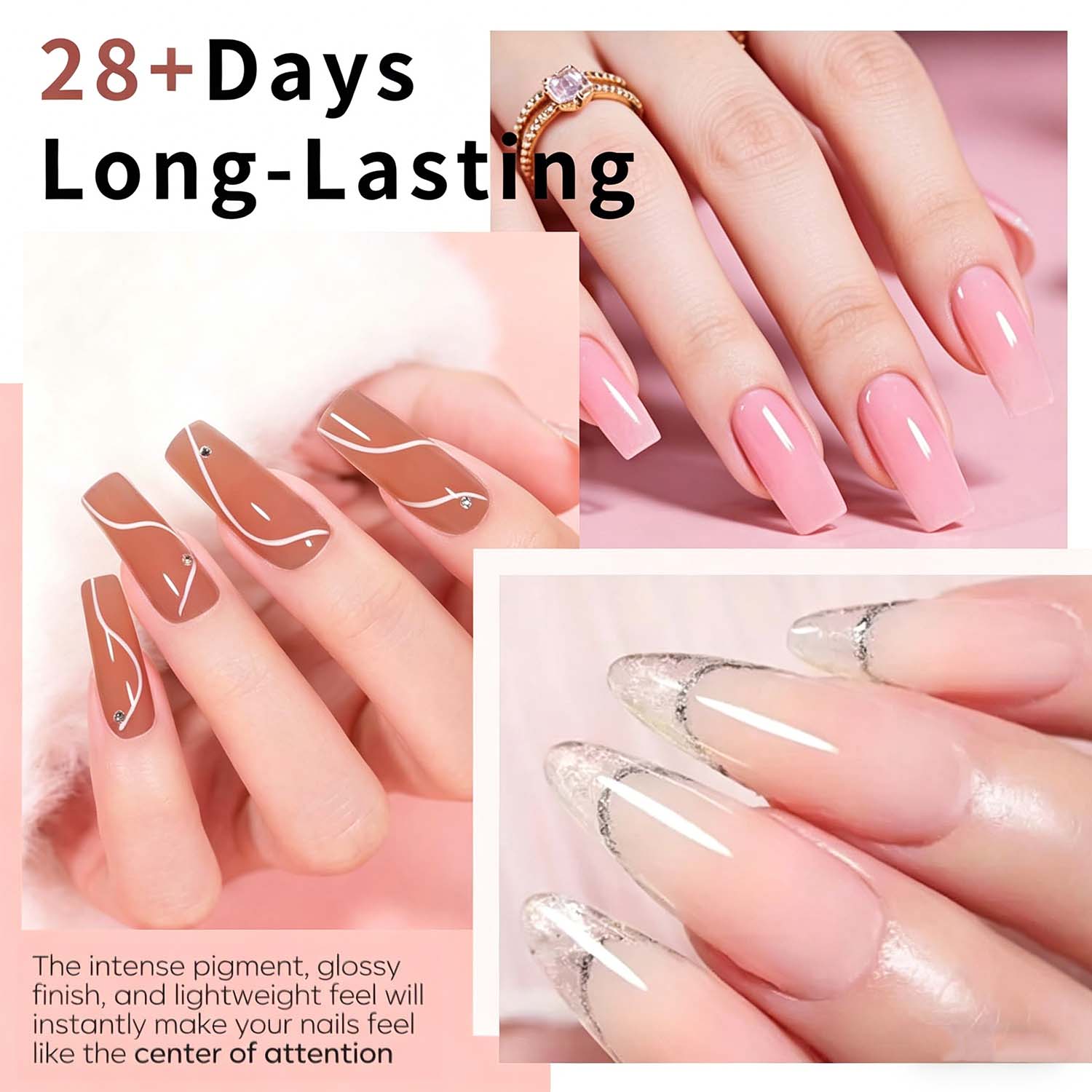 듀얼링다이 4색 네일 연장 젤 세트, 투명 핑크 화이트 - Nail Art Ombre 리뷰 및 가격