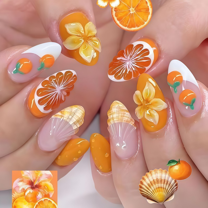 2026년 신상 30개입 3D 과일 오렌지 웨어링 아머 - Nail Art Orange 리뷰 및 가격
