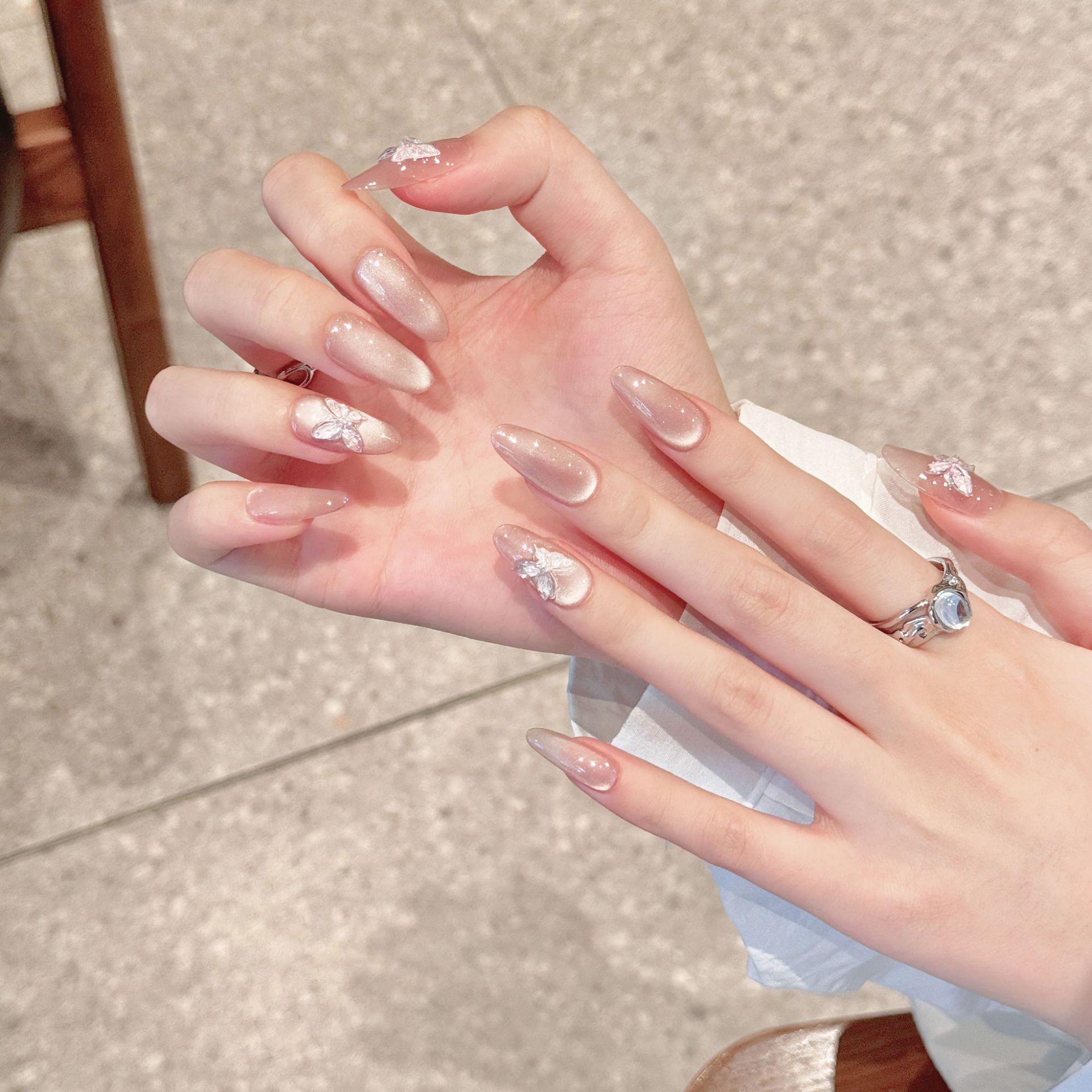 손톱에 수제 프레스 달콤한 나비 장식 고양이 눈 가짜  - Nail Art Press On 리뷰 및 가격